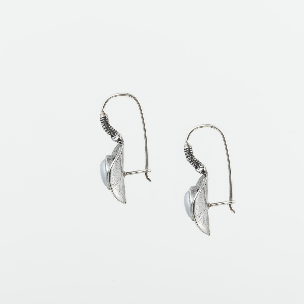 Ασημένια χειροποίητα γιαννιώτικα σκουλαρίκια 925° με μαργαριτάρι