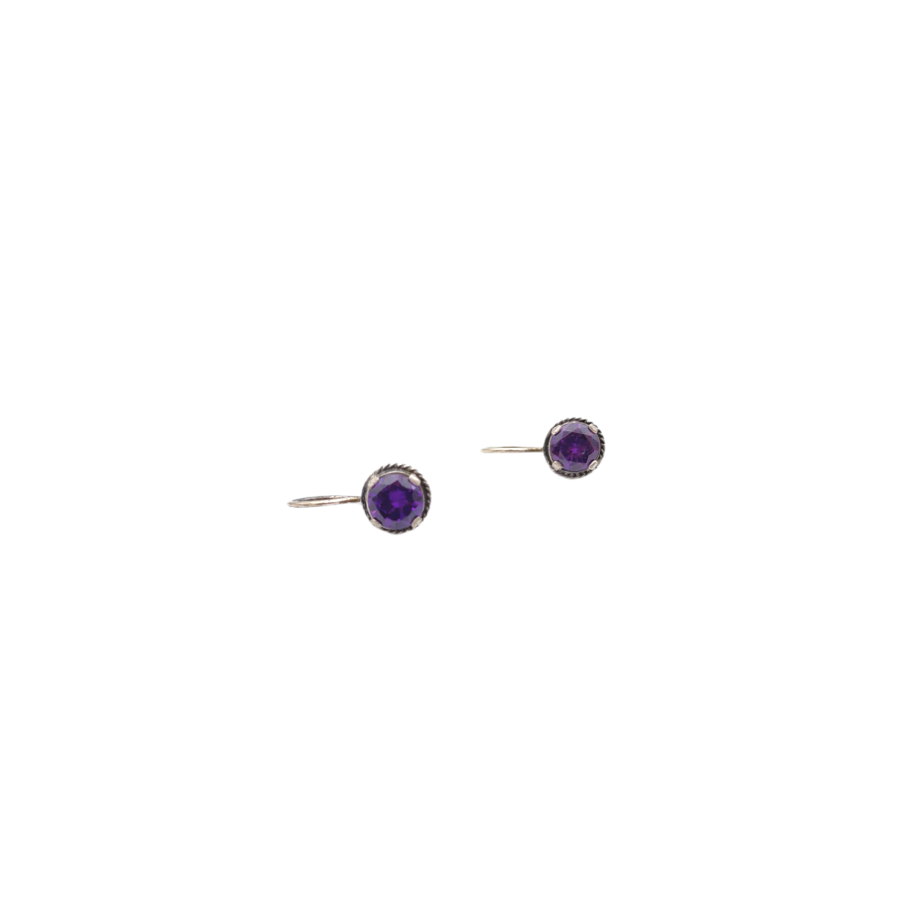 925° silver earrings, with purple zircons