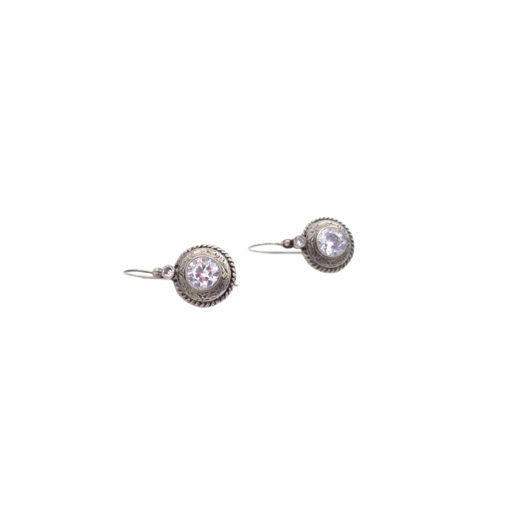 Silver earrings 925°, with zircons