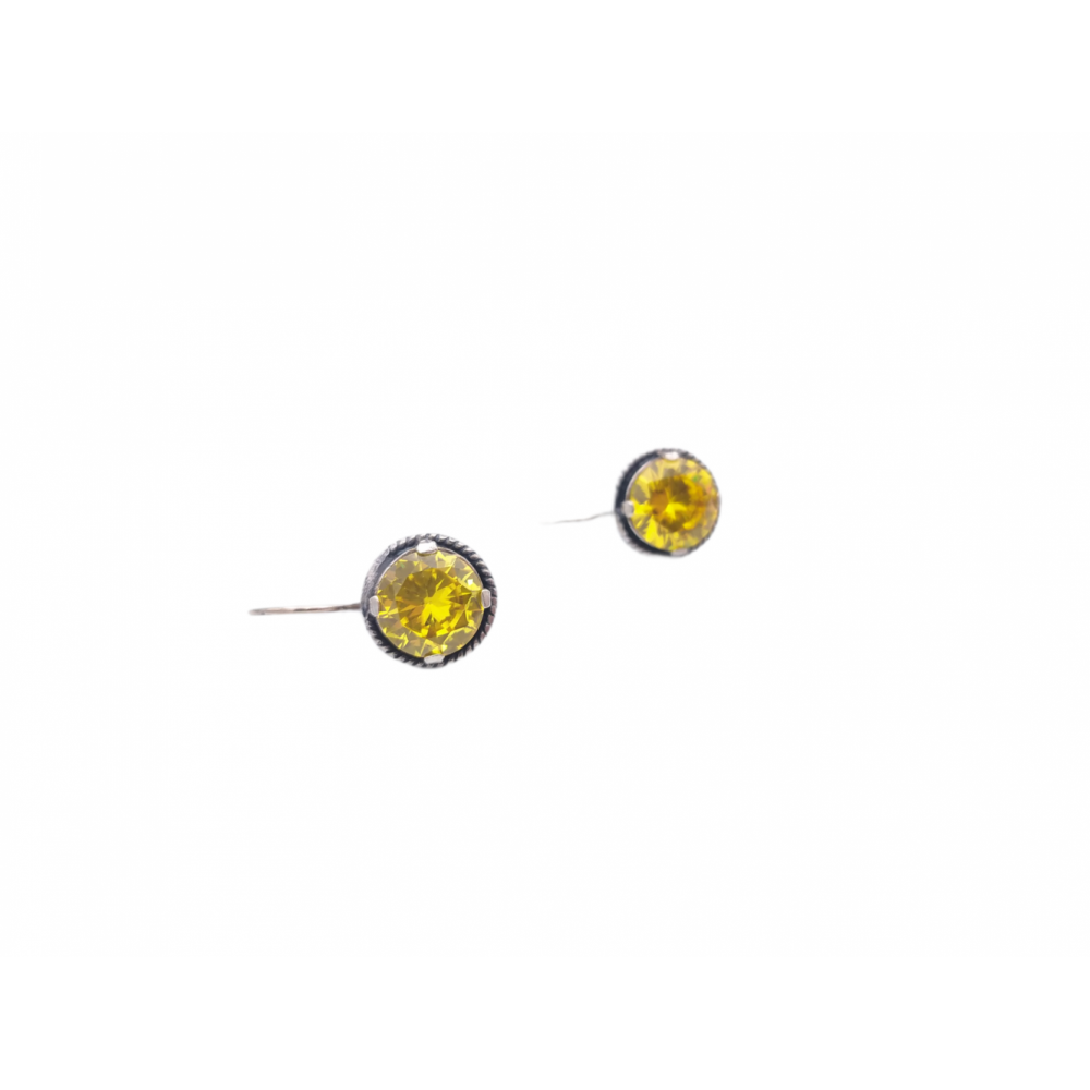 925° silver earrings, with yellow zircon