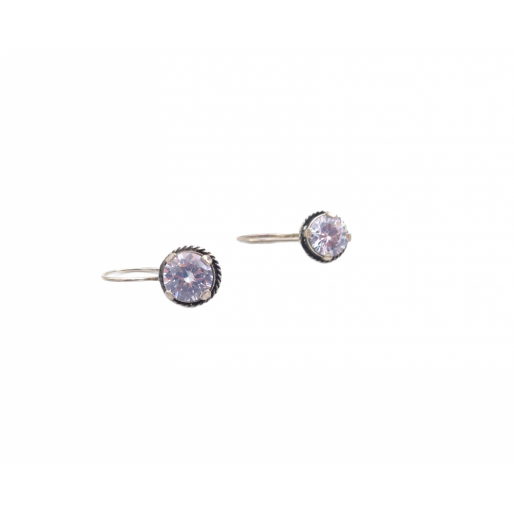 Silver earrings 925°, with zircons