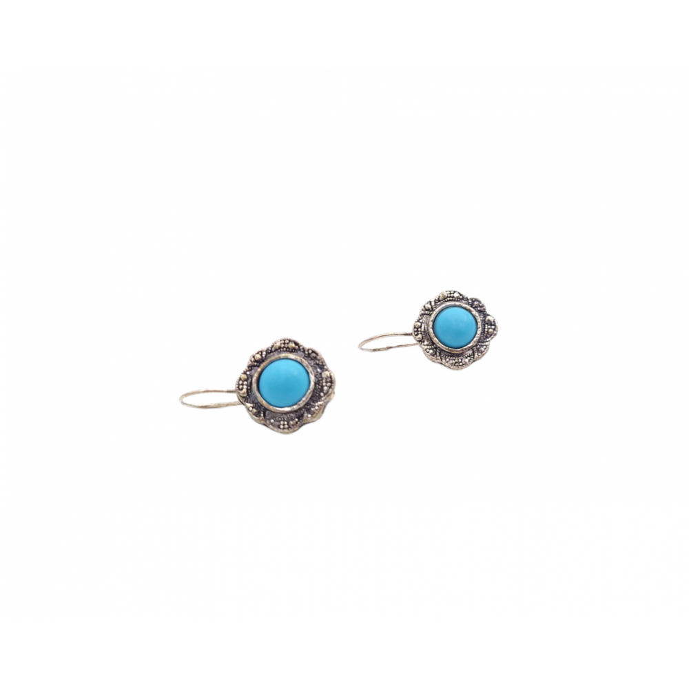 925° silver earrings, with turquoise paste