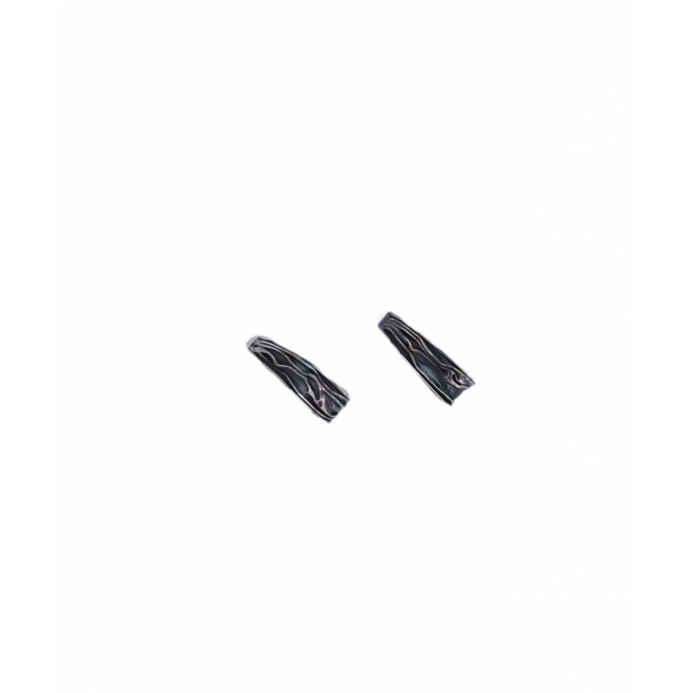 Ασημένια σκουλαρίκια 925°,κρεμαστά, ονειροπαγίδα με ακατέργαστο μαύρο όνυχα