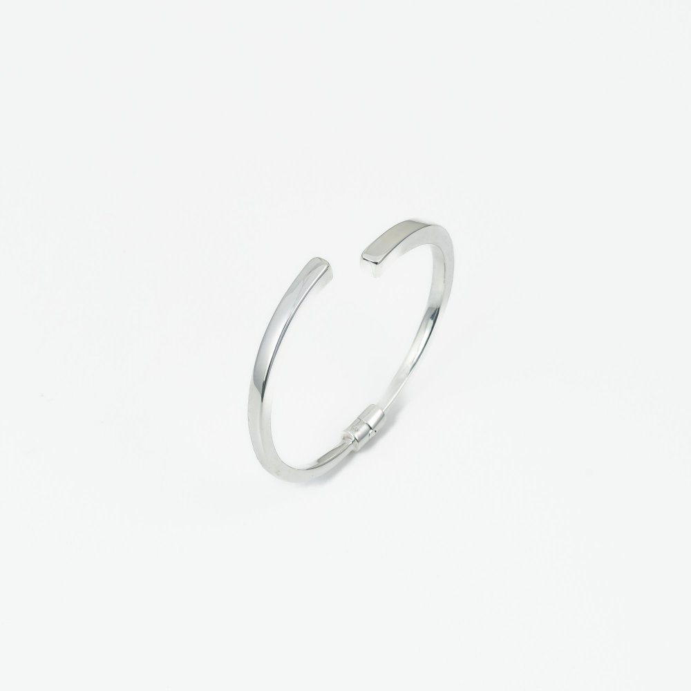 Ασημένιο επιπλατινωμένο ανοιγώμενο βραχιόλι 925° 