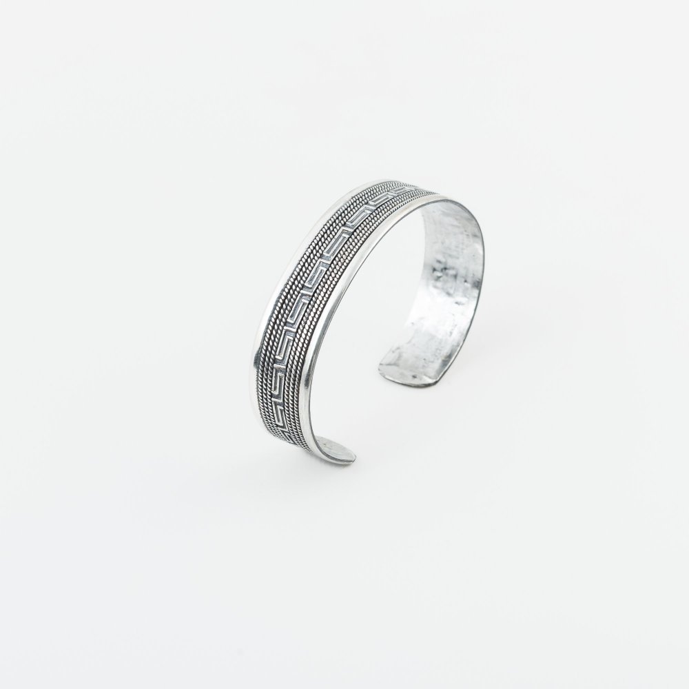 Ασημένιο σκαλιστό βραχιόλι 925° με μαίανδρο