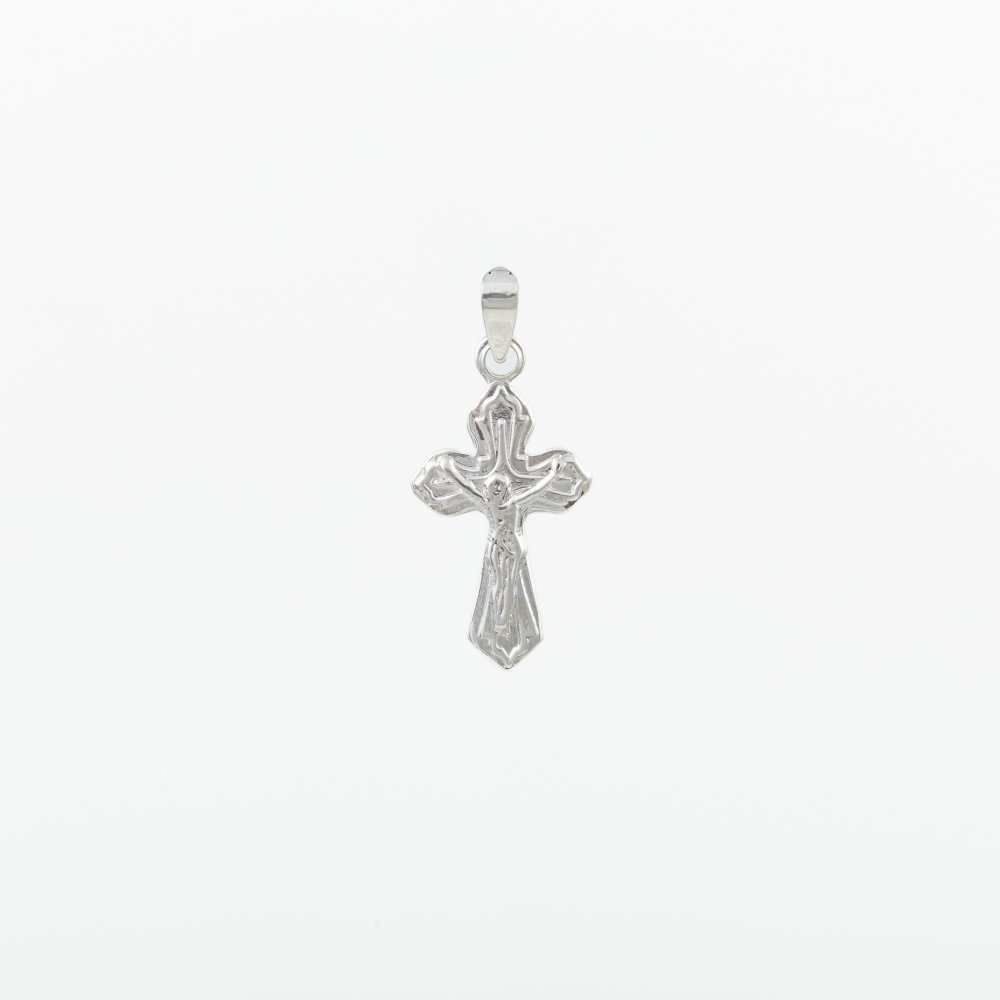 Ασημένιος επιπλατινωμένος σταυρός με τον εσταυρωμένο 925° 