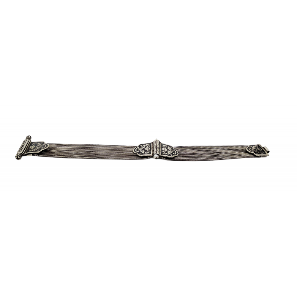 925° silver bracelet, chain with savat design