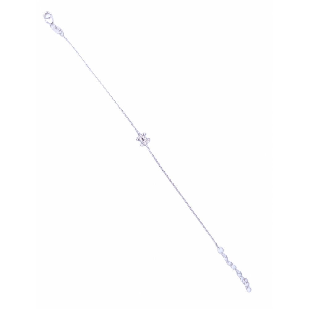 Ασημένιο βραχιόλι 925°, σχήμα ‘’Channel” με ζιργκόν 