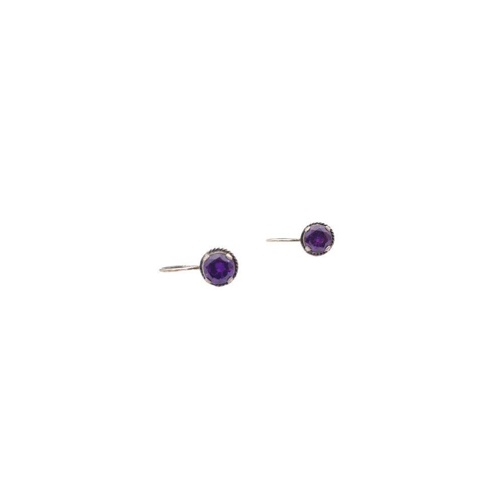 925° silver earrings, with purple zircons