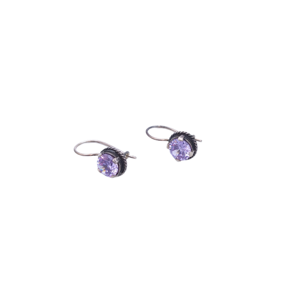 925° silver earrings, with lilac zircons