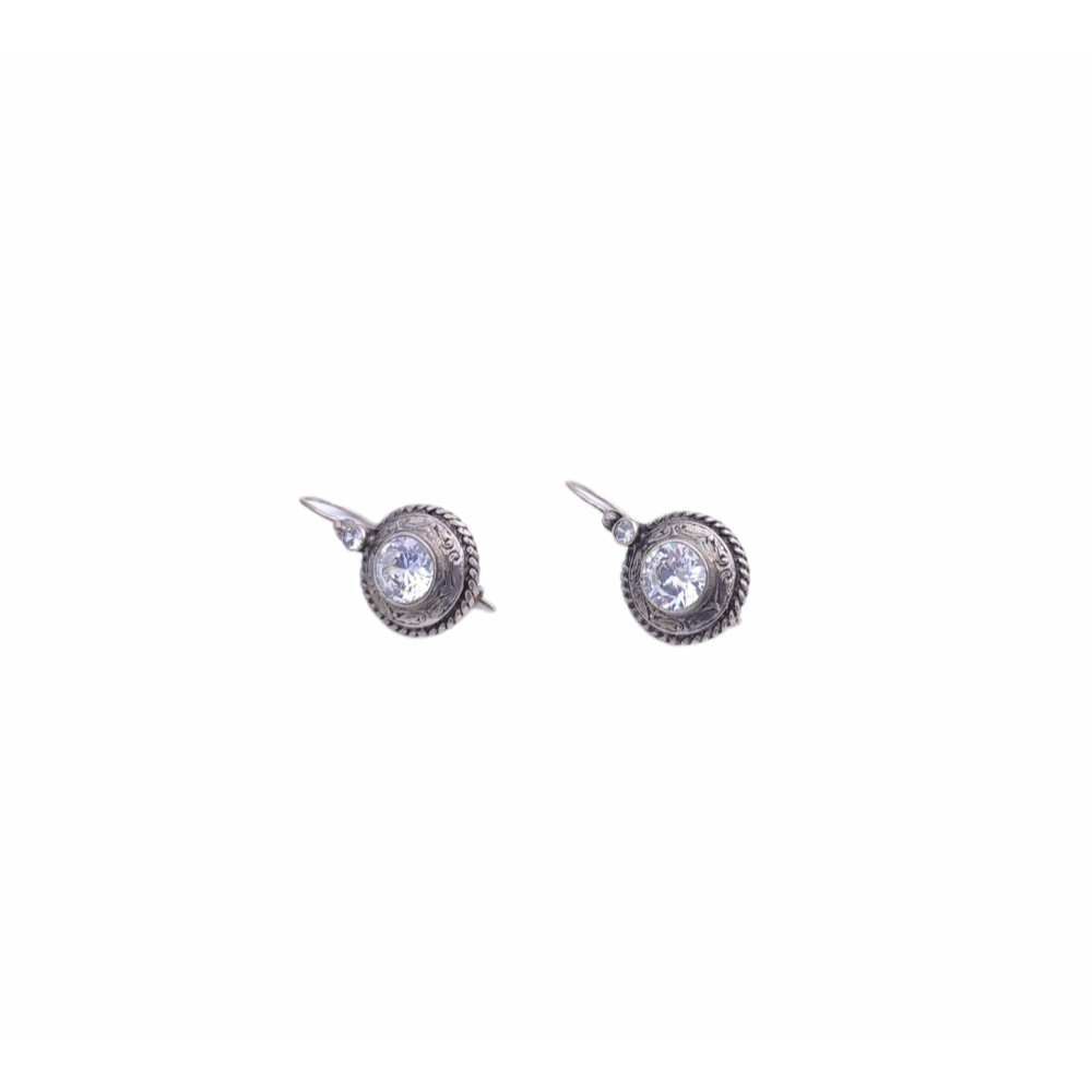 Silver earrings 925°, with zircons