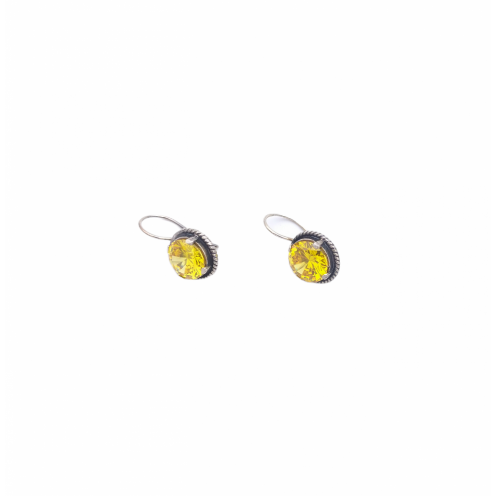 925° silver earrings, with yellow zircon
