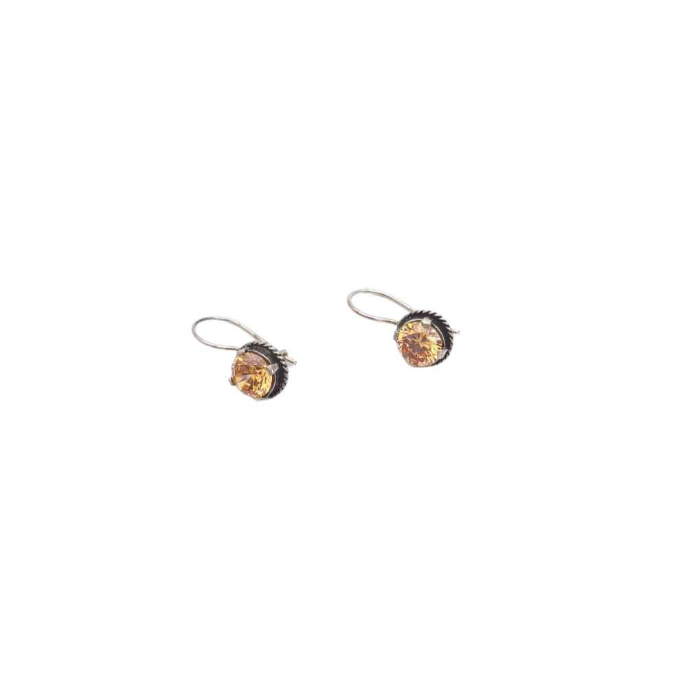 925° silver earrings, with orange zircons