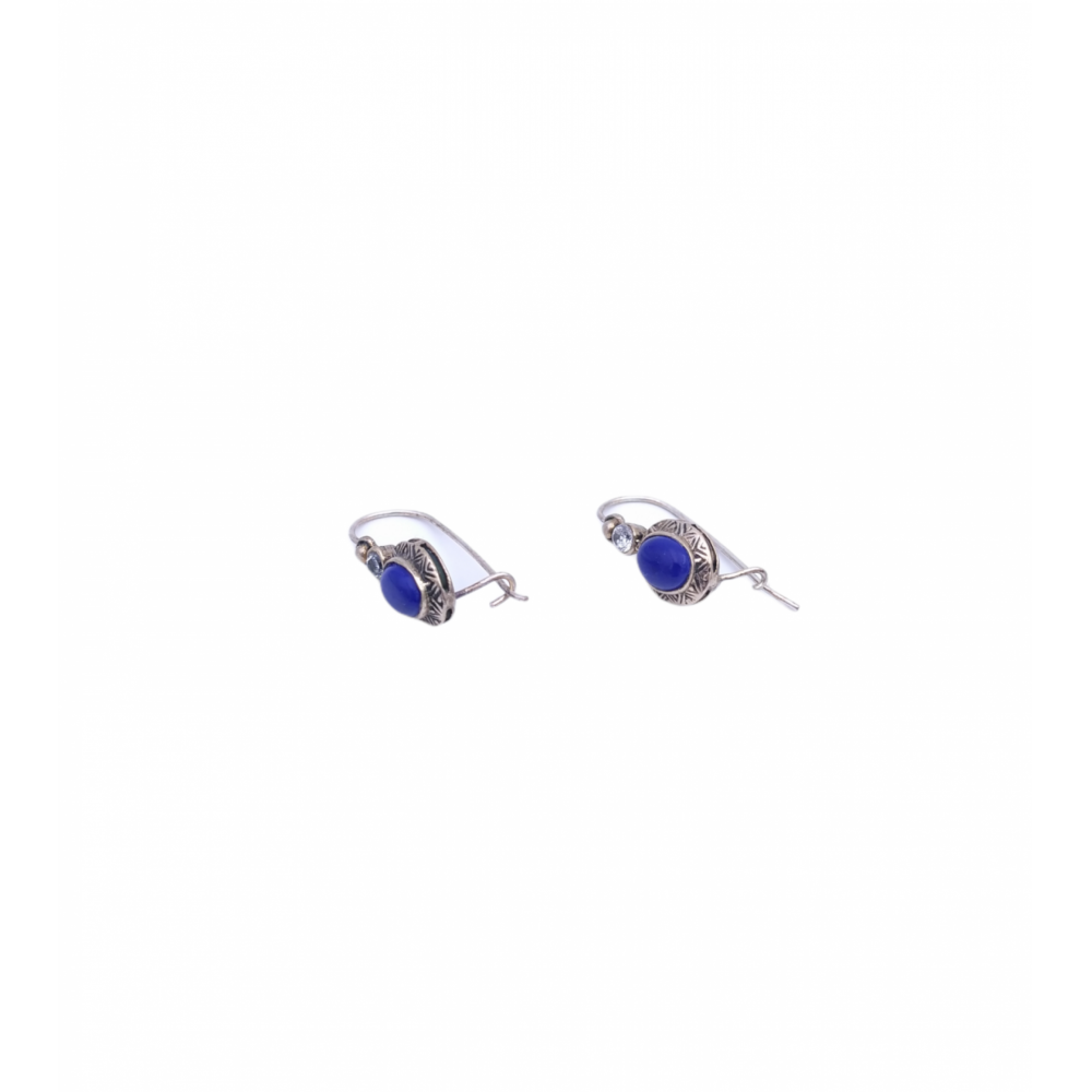 925° silver earrings, with lapis lazuli and zircon