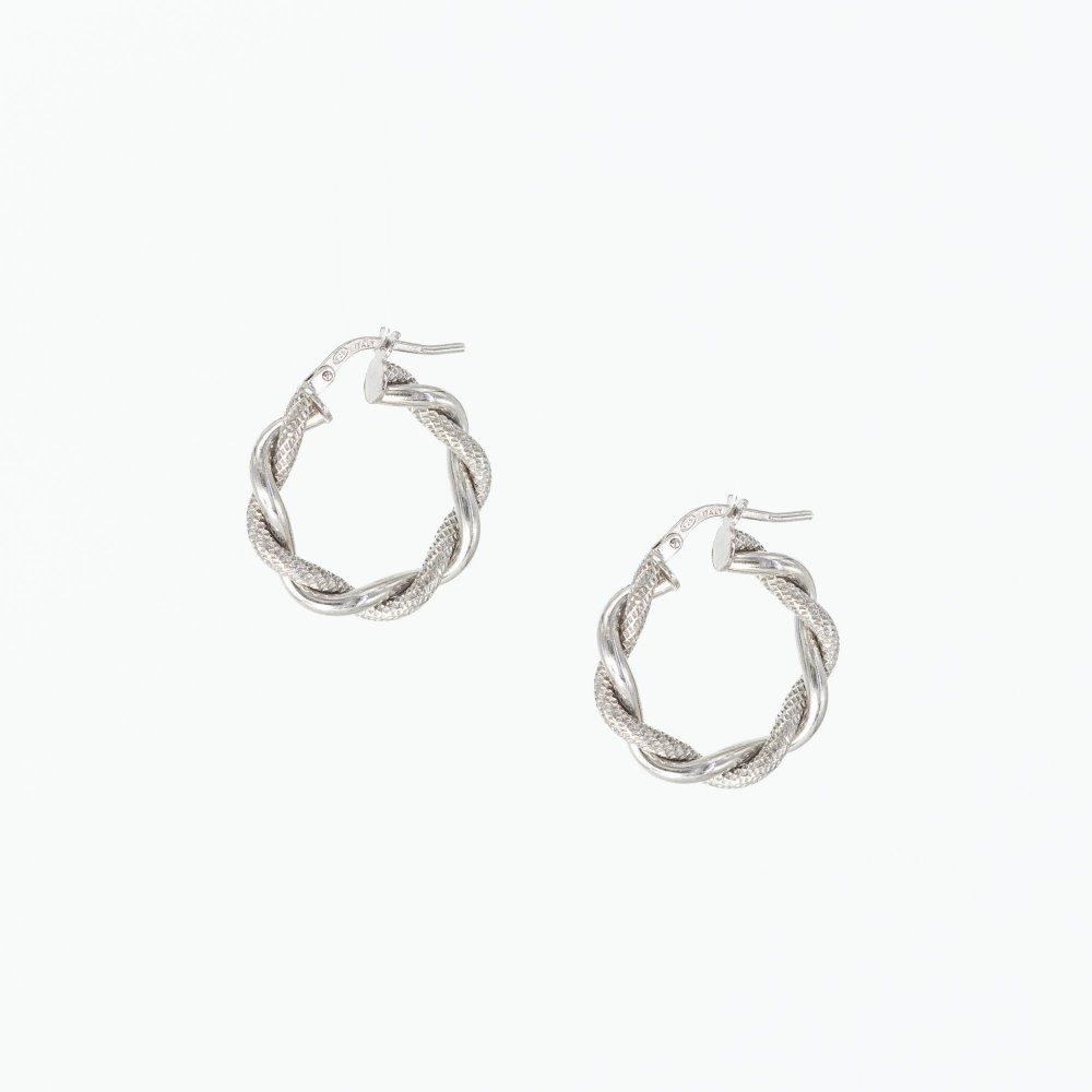 Ασημένιοι επιπλατινωμένοι σκαλιστοί κρίκοι 925° 