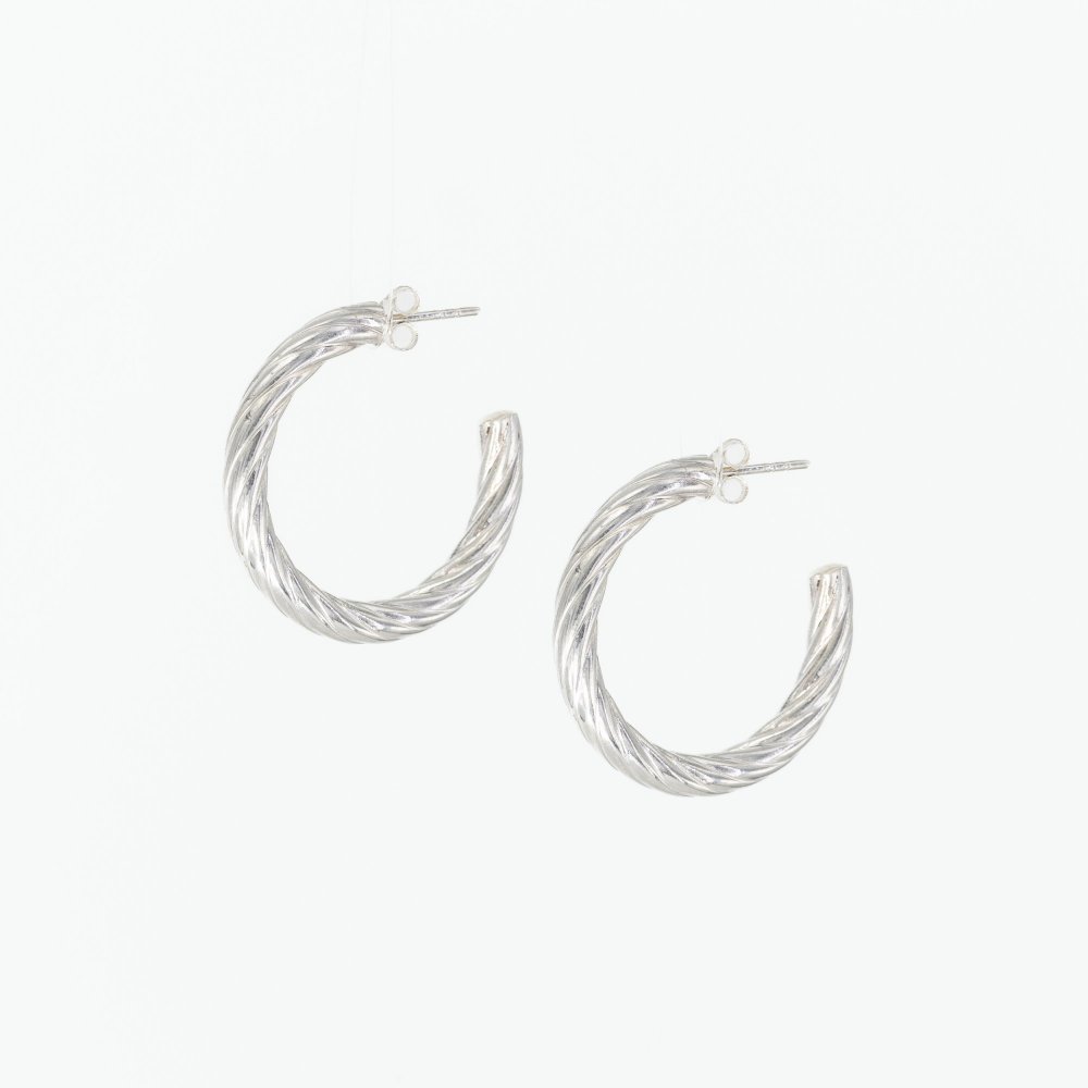 Ασημένιοι επιπλατινωμένοι «στριφτοί» κρίκοι 925°