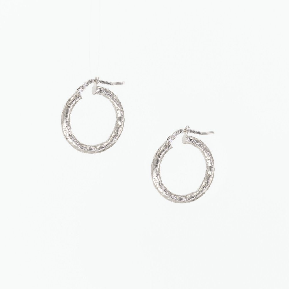 Ασημένιοι επιπλατινωμένοι σφυρήλατοι κρίκοι 925°  