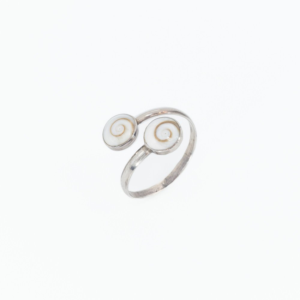 Ασημένιο δαχτυλίδι 925° με διπλό μάτι της Παναγιάς 