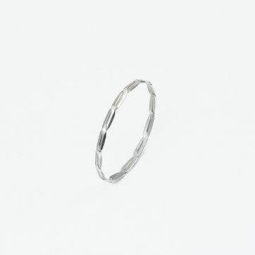 Moschos Ασημένια επιπλατινωμένη βέργα 925° πλεξούδα