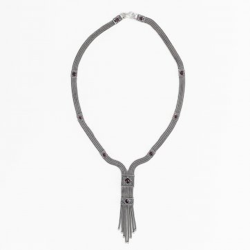 Moschos Ασημένιο χειροποίητο αλυσιδωτό κολιέ 925° με γρανάδα