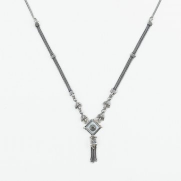 Moschos Ασημένιο χειροποίητο αλυσιδωτό κολιέ 925° με φίλντισι