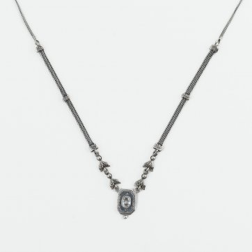 Moschos Ασημένιο χειροποίητο αλυσιδωτό κολιέ 925° με ζιργκόν