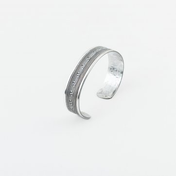 Moschos Ασημένιο σκαλιστό βραχιόλι 925° με μαίανδρο