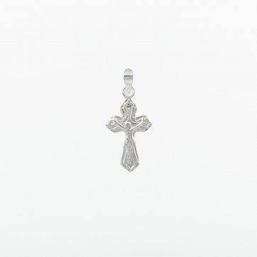 Moschos Ασημένιος επιπλατινωμένος σταυρός με τον εσταυρωμένο 925° 