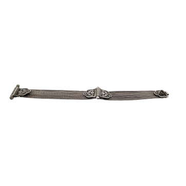 Moschos 925° silver bracelet, chain with savat design