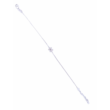 Moschos Ασημένιο βραχιόλι 925°, σχήμα ‘’Channel” με ζιργκόν 