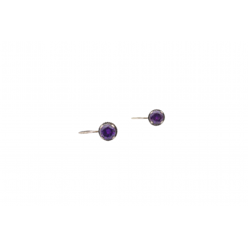 Moschos 925° silver earrings, with purple zircons