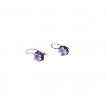 Moschos 925° silver earrings, with lilac zircons