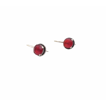 Moschos 925° silver earrings, with red zircon