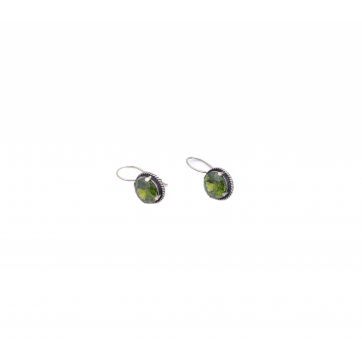 Moschos 925° silver earrings, with green zircon