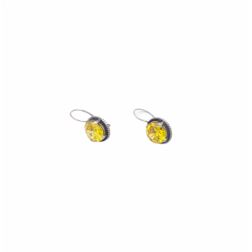 Moschos 925° silver earrings, with yellow zircon