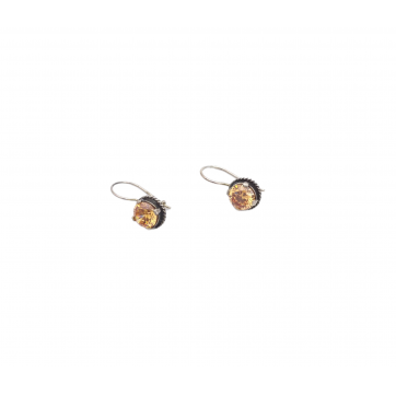 Moschos 925° silver earrings, with orange zircons