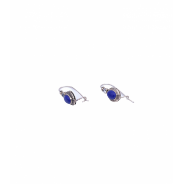 Moschos 925° silver earrings, with lapis lazuli and zircon