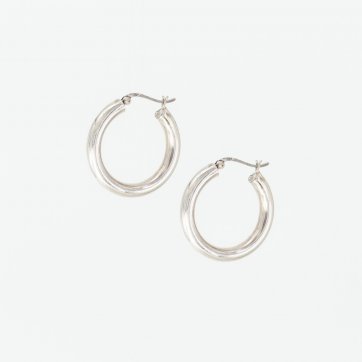 Moschos Ασημένιοι επιπλατινωμένοι κρίκοι 925° 