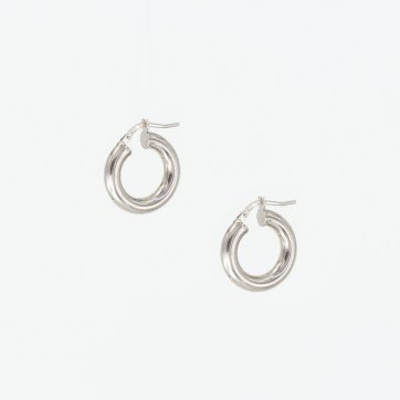 Moschos Ασημένιοι επιπλατινωμένοι κρίκοι 925°