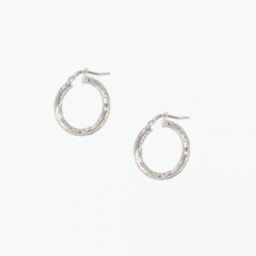 Moschos Ασημένιοι επιπλατινωμένοι σφυρήλατοι κρίκοι 925°  