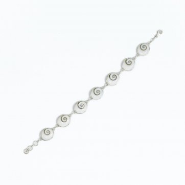 Moschos Ασημένιο βραχιόλι 925° με μάτι της Παναγιάς διπλής όψεως